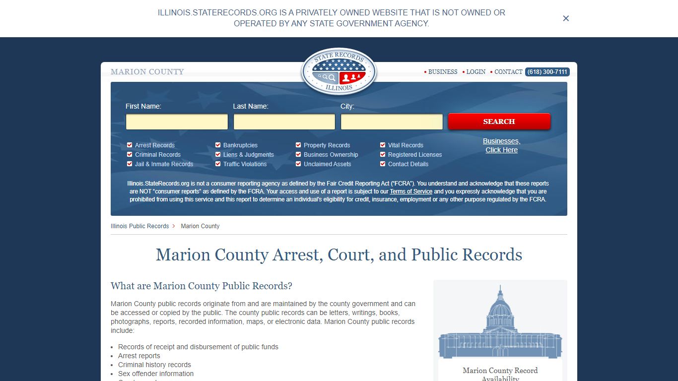 Marion County Arrest, Court, and Public Records